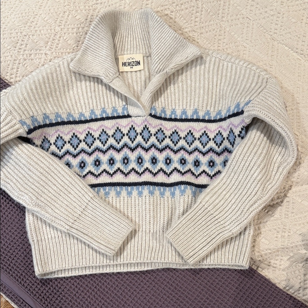 Women's Gray Patterned Sweater